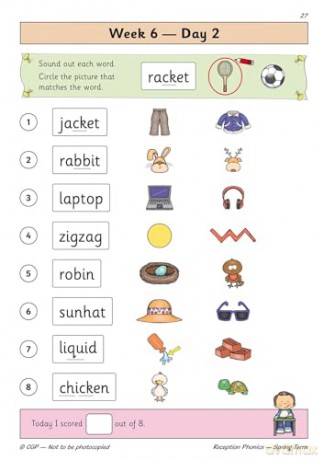 Reception Phonics Daily Practice Book: Spring Term (CGP Reception Daily Workbooks) - CGP Books [KSIĄŻKA]