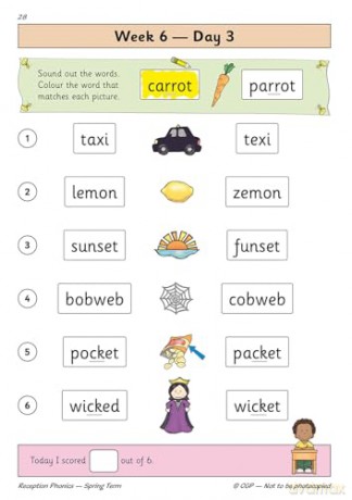 Reception Phonics Daily Practice Book: Spring Term (CGP Reception Daily Workbooks) - CGP Books [KSIĄŻKA]
