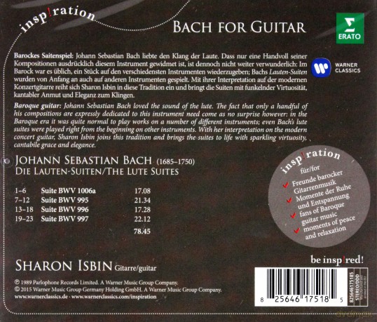 Sharon Isbin: Bach For Guitar [CD]