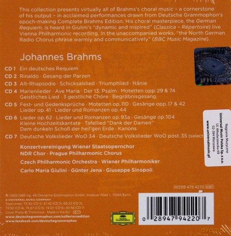 Carlo Maria Giulini: Brahms Complete Choral Works (Collectors Edition) [7CD]