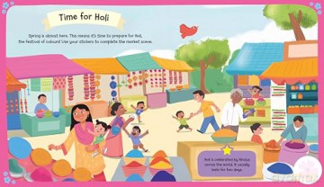 Happy Holi Sticker Activity Book: the perfect Holi gift for kids with over 400 stickers! (Celebration Sticker Activity Book - Campbell) - Campbell Books [KSIĄŻKA]