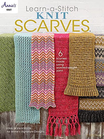 Learn-a-Stitch Knit Scarves: 6 scarves made using worsted-weight yarn! - Lena Skvagerson [KSIĄŻKA]