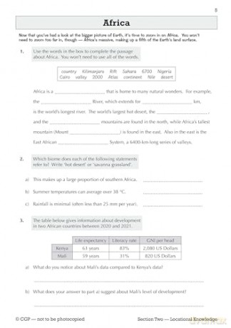 KS3 Geography Workbook with Answers: for Years 7, 8 and 9 (CGP KS3 Workbooks) - CGP Books [KSIĄŻKA]