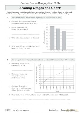 KS3 Geography Workbook with Answers: for Years 7, 8 and 9 (CGP KS3 Workbooks) - CGP Books [KSIĄŻKA]