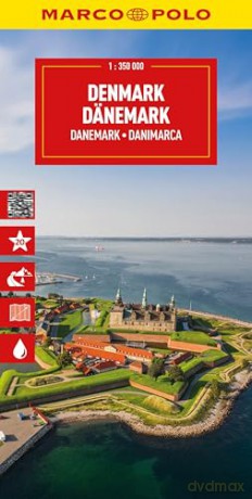 Denmark Marco Polo Map: wegenkaart 1:350.000 - Marco Polo [KSIĄŻKA]