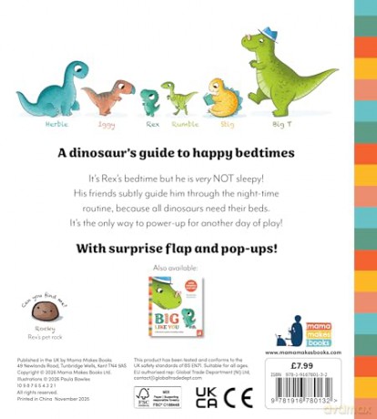 Not Sleepy: A dinosaur's guide to happy bedtimes - Mama Makes Books [KSIĄŻKA]