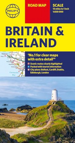 Philip's Britain and Ireland Road Map: with Town plans (Philip's Sheet Maps) - Philip's Maps [KSIĄŻKA]