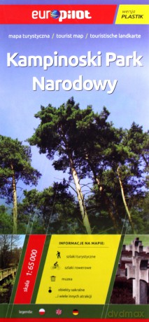 Kampinoski Park Narodowy. Mapa turystyczna w skali 1:65 000. Europilot wersja plastik [KSIĄŻKA]
