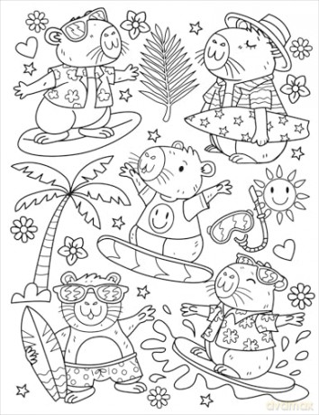 Capybara Cuties Colouring Book: The Relaxing Colouring Book Full of Adorable Capybara Characters [KSIĄŻKA]