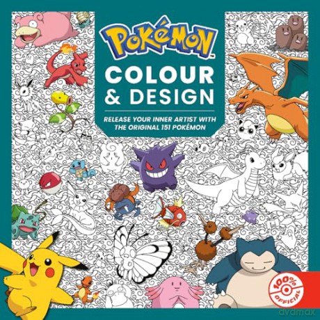 Pokémon Colour and Design: the official Pokémon colouring book for fans of the original game, relaxing and satifying. NEW for 2026! - Pokémon [KOMIKS]