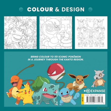 Pokémon Colour and Design: the official Pokémon colouring book for fans of the original game, relaxing and satifying. NEW for 2026! - Pokémon [KOMIKS]