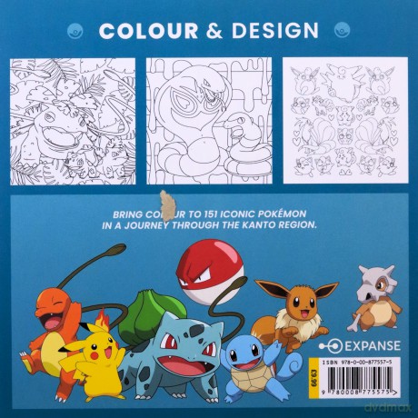 Pokémon Colour and Design: the official Pokémon colouring book for fans of the original game, relaxing and satifying. NEW for 2026! - Pokémon [KOMIKS]
