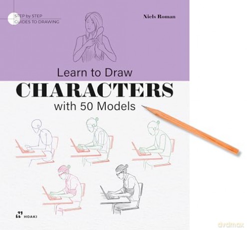 Learn To Draw Characters With 50 Models: Step by Step Guide to Drawing: A Brief History of 20th Century Fashion - Niels Roman [KSIĄŻKA]