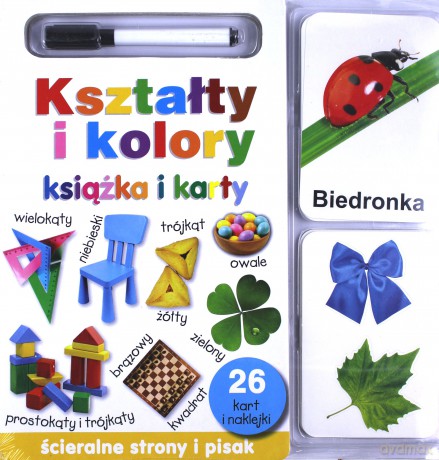 Kształty i kolory. Książka i karty ścieralne [KSIĄŻKA]