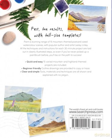 Ready to Paint Postcards: Mountains: 15 stunning watercolour paintings to create in just 30 minutes - Lesley Linley [KSIĄŻKA]