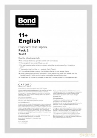 Bond 11+: English Standard Test Papers: Pack 2 - Sarah Lindsay [KSIĄŻKA]