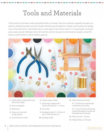Brick Stitch, Peyote, and Other Bead-Weaving Techniques (Fox Chapel Publishing) 18 Beautiful Projects and Step-by-Step Instructions for Circular Peyote, Crossed-Thread Weaving, Loom Work, and More - Lucie Fossmalle [KSIĄŻKA]