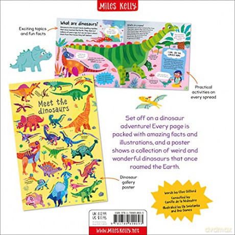 Children's - First Dinosaur: 48 Pages Full of Fun Facts and Colourful Artwork - Includes Dinosaur Poster (First Reference) [KSIĄŻKA]