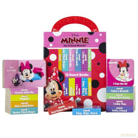 Disney - My Friend Minnie Mouse - My First Library 12 Board Book Block Set - Great for Teaching First Words - PI Kids - Emily Skwish [KSIĄŻKA]