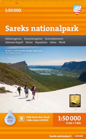 Sareks nationalpark (Mountain map detailed scale) - Calazo Forlag [KSIĄŻKA]