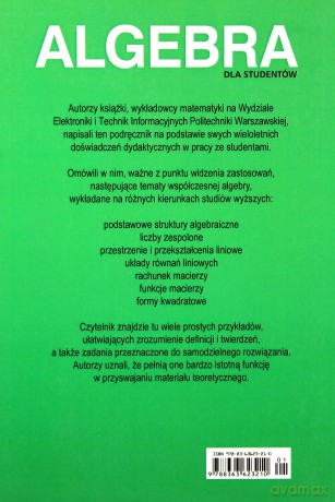 Algebra dla studentów [KSIĄŻKA]