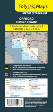FolyMaps OFFROAD Croatia 1:250 000: Special map with over 80 off-road tracks - Martin Schempp [KSIĄŻKA]