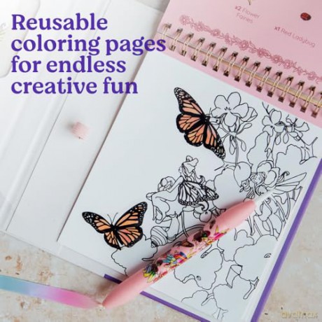 Watercolor With Me: Flower Fairies: A Reusable Water Reveal Coloring Book for Kids Featuring Flowers and Fairies - Sarah Simon [KSIĄŻKA]