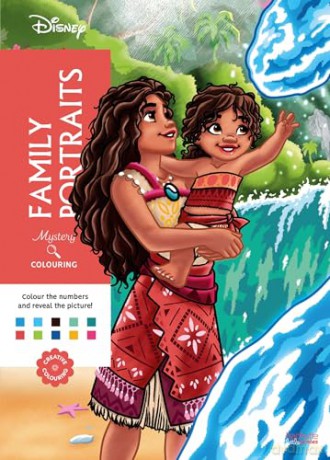 Mystery Colouring - Family Portraits: Reveal iconic Disney characters with colour by number - Alexandre Karam [KSIĄŻKA]