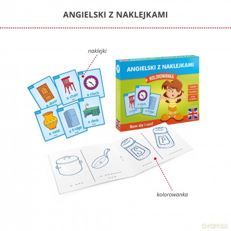 Angielski z naklejkami + kolorowanka [KSIĄŻKA]