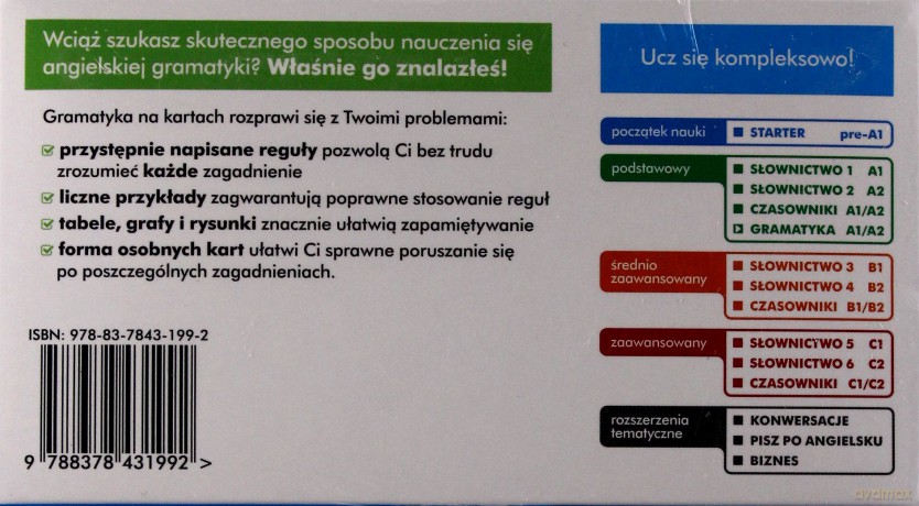 Angielski. Fiszki - Gramatyka dla początkujących [KSIĄŻKA]