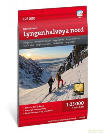 Hoyfjellskart Lyngenhalvoya north 1:25 000 (High alpine map) - Calazo Forlag [KSIĄŻKA]