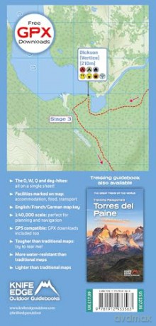Torres del Paine: Trekking Map: the O, the W, the Q and day-hikes: English/French/German; 1:40,000 mapping; Free GPX downloads; Waterproof; Tear-resistant; Light - Andrew McCluggage [KSIĄŻKA]
