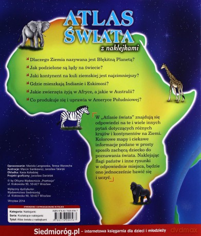 Atlas świata z naklejkami [KSIĄŻKA]
