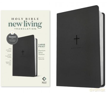 NLT Large Print Premium Value Thinline Bible: New Living Translation, Black Cross, Premium Value Thinline, Filament-enabled Edition [KSIĄŻKA]