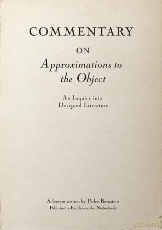 Commentary on Approximations to the Object: An Inquiry into Designed Literature - Pedro Bernstein [KSIĄŻKA]