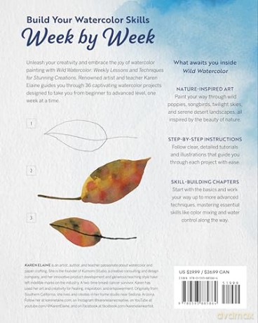 Wild Watercolor: Weekly Lessons and Techniques for Stunning Creations - Karen Elaine [KSIĄŻKA]