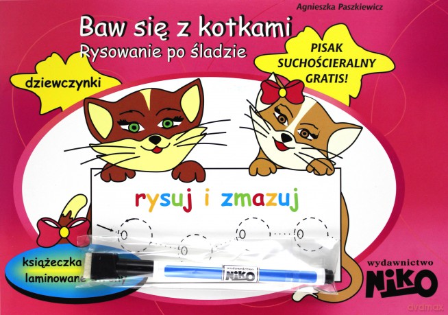 Baw się z kotkami. Rysowanie po śladzie [KSIĄŻKA]
