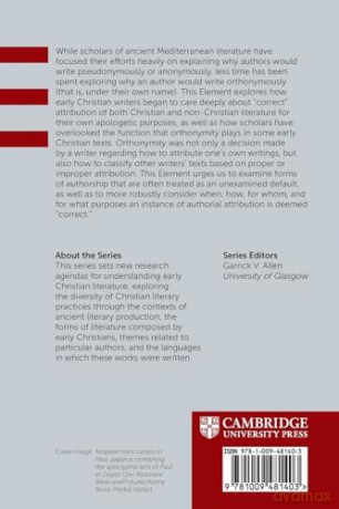 The Author in Early Christian Literature (Elements in Early Christian Literature) - Chance E. Bonar [KSIĄŻKA]