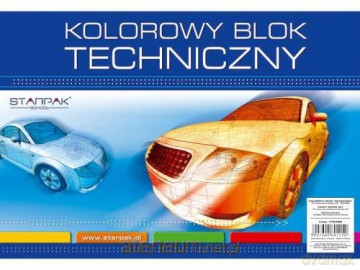 Blok techniczny A3/10K kolorowy 10 szt