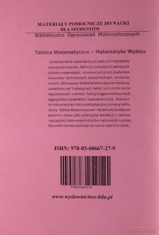 BOM Matematyka Wyższa. Tablice matematyczne [KSIĄŻKA]