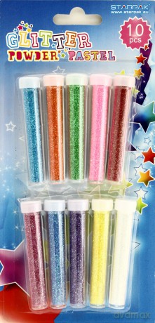 Brokat sypki 10 pastelowych kolorów