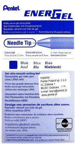 Cienkopis EnerGel BLN75 niebieski (12szt)