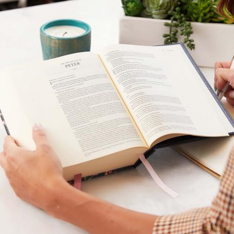 NKJV, Journal the Word Bible: Reflect, Journal or Create Art Next to Your Favorite Verses (Stone Leathersoft over board, Red Letter, Comfort Print) - Thomas Nelson [KSIĄŻKA]