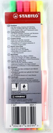 Cienkopis Point neon. 5 kolorów etui