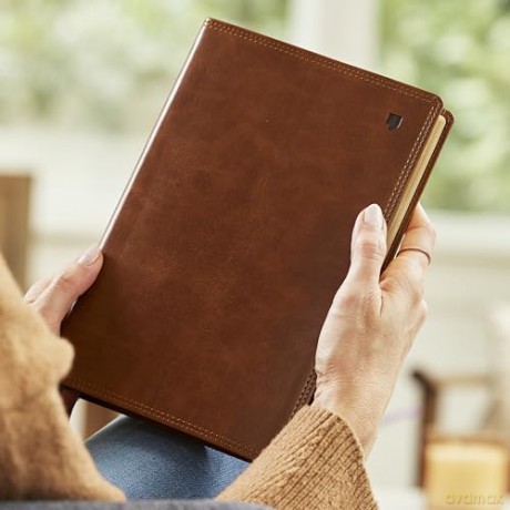 NET Bible, Large Print Thinline with Cross References, Brown Leathersoft, Comfort Print, (Thumb Indexed): New English Translation, Brown, Thinline With Cross References, Comfort Print, Thumb Indexed - Thomas Nelson [KSIĄŻKA]