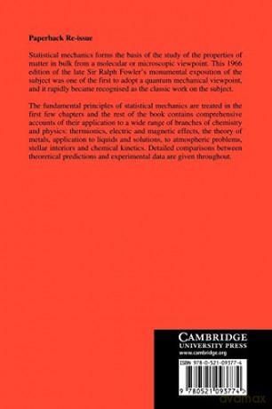 Statistical Mechanics: The Theory of the Properties of Matter in Equilibrium - R. H. Fowler [KSIĄŻKA]