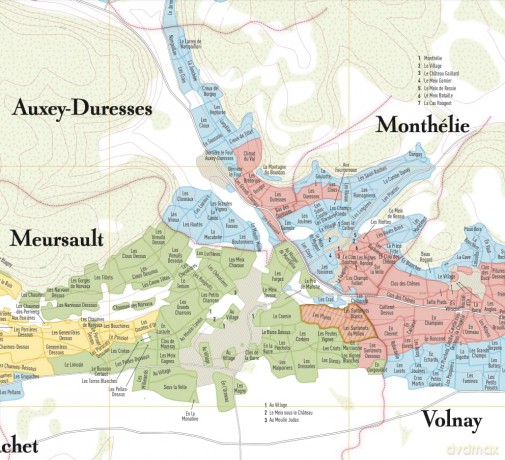 La Carte des Vins s'il vous plaît Climate Map of Burgundy, White, Matte Finish [KSIĄŻKA]