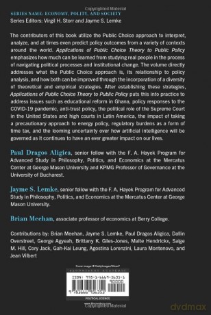 Applications of Public Choice Theory to Public Policy (Economy, Polity, and Society) [KSIĄŻKA]