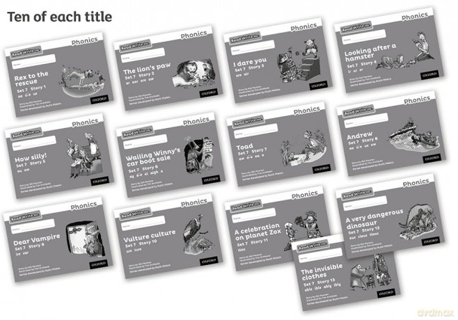 Read Write Inc. Phonics: Black and White Grey Set 7 Storybooks Pack of 130 - Gill Munton [KSIĄŻKA]