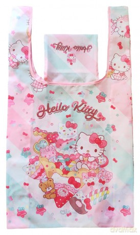 Sanrio Tote Bag Hello Kitty Snack And Sweet Foldable
